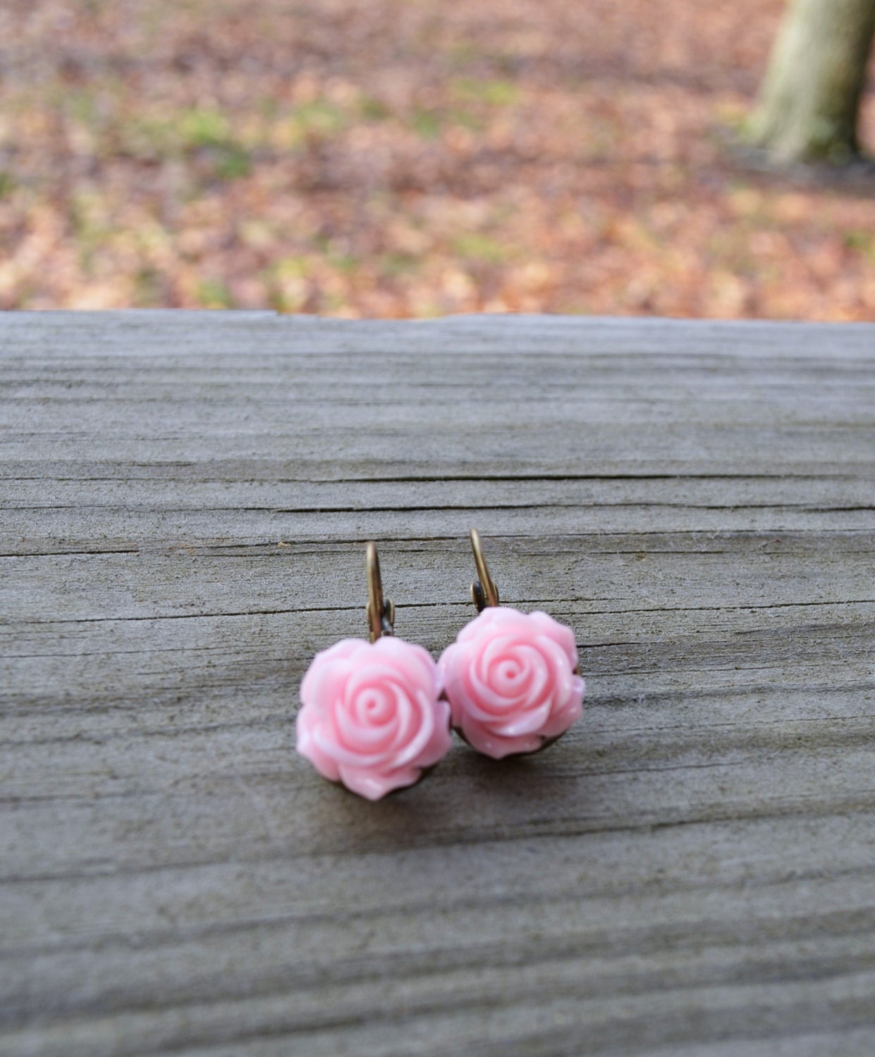 Pink Rose Earrings - Light Pink  - Flower - Spring - Easter - Bridesmaid Gift - Wedding Jewelry - Gifts Under 25