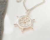 Ship Wheel Necklace Nautical Jewelry  Women Guy Jewelry Teen Boy Teen Girl Gift Charm Captain Wheel