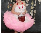 FREE SHIP Bustled Pettiskirt Fully Adjustable Waist Custom Made Pettiskirt Tutu Newborn 12 Mos 2T Cream Pink Chiffon Ruffles
