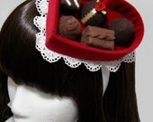 Red Velvet Valentine's Day Chocolate Candy Heart Box Gothic and Lolita Hat - Made to Order