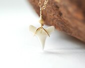 Mano Jr. necklace - tiny gold shark tooth necklace, delicate 14kt gold filled necklace, dainty layering modern necklace, maui, hawaii