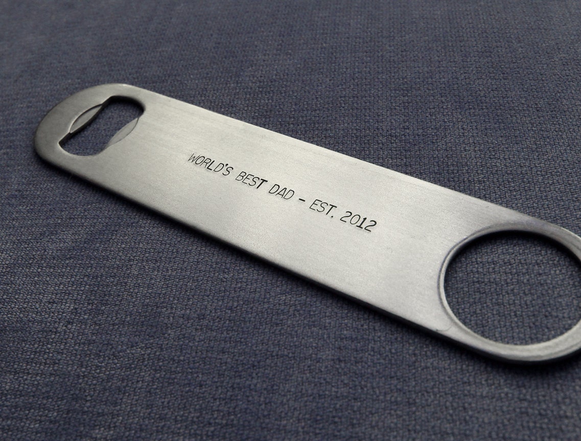 Father's Day Bottle Opener Gift Stainless Steel - Personalized Gift for Dad