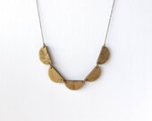 Scallop Polymer Clay Necklace, Dainty Scallop Bunting Necklace