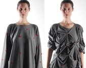 women blouse, unique top, wearable art, unique blouse, art blouse, art clothing, haute couture, special gift