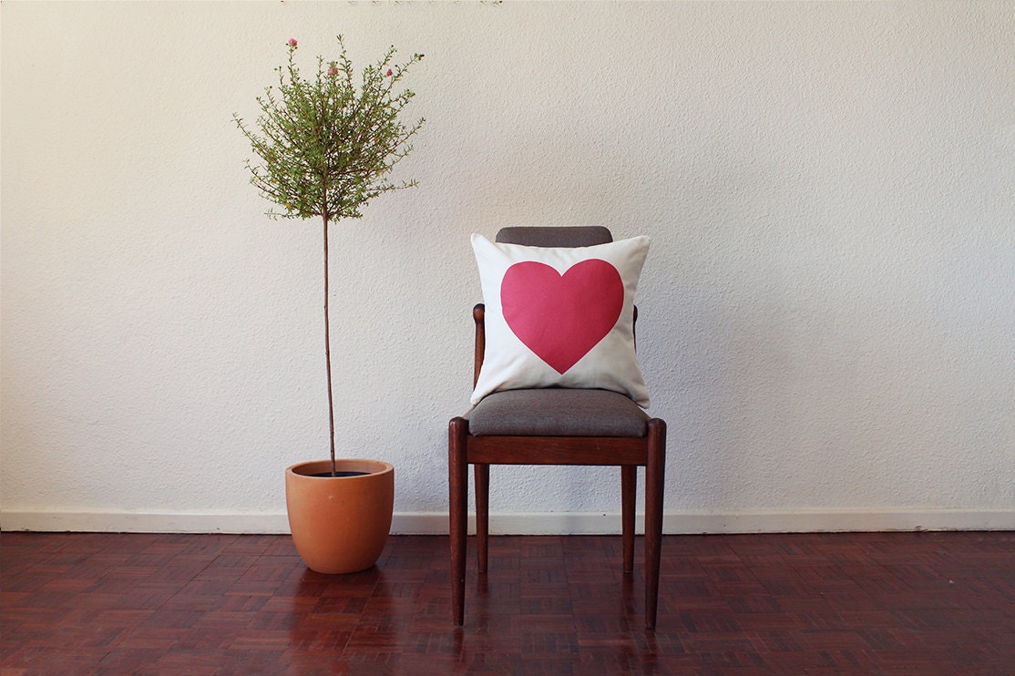 Pink Heart Throw Cushion Cover 18 x 18 inch
