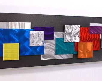 Colorful Abstract Metal Wall Sculpture D By Jonallenmetalart