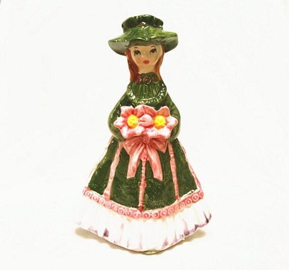 Vintage Wales Porcelain Figurine Japan Girl With by MoonulaVintage