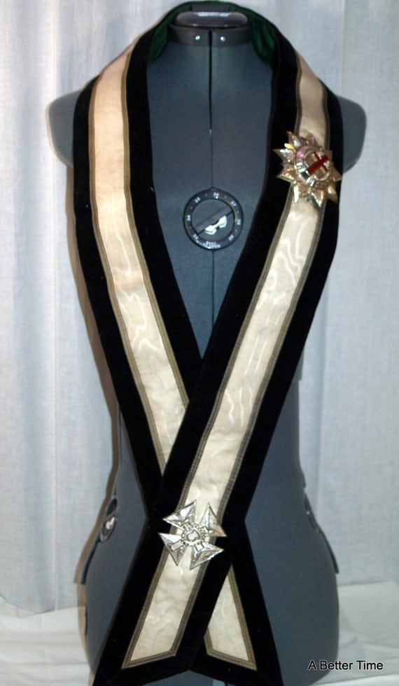 Masonic Knight Templar's Ceremonial Sash Baldric By ABetterTime