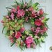 Last one, Beautiful Spring wreath, Custom order, lime & hot pink, Any color combo, bright Front door wreath, arrangement, silk flowers