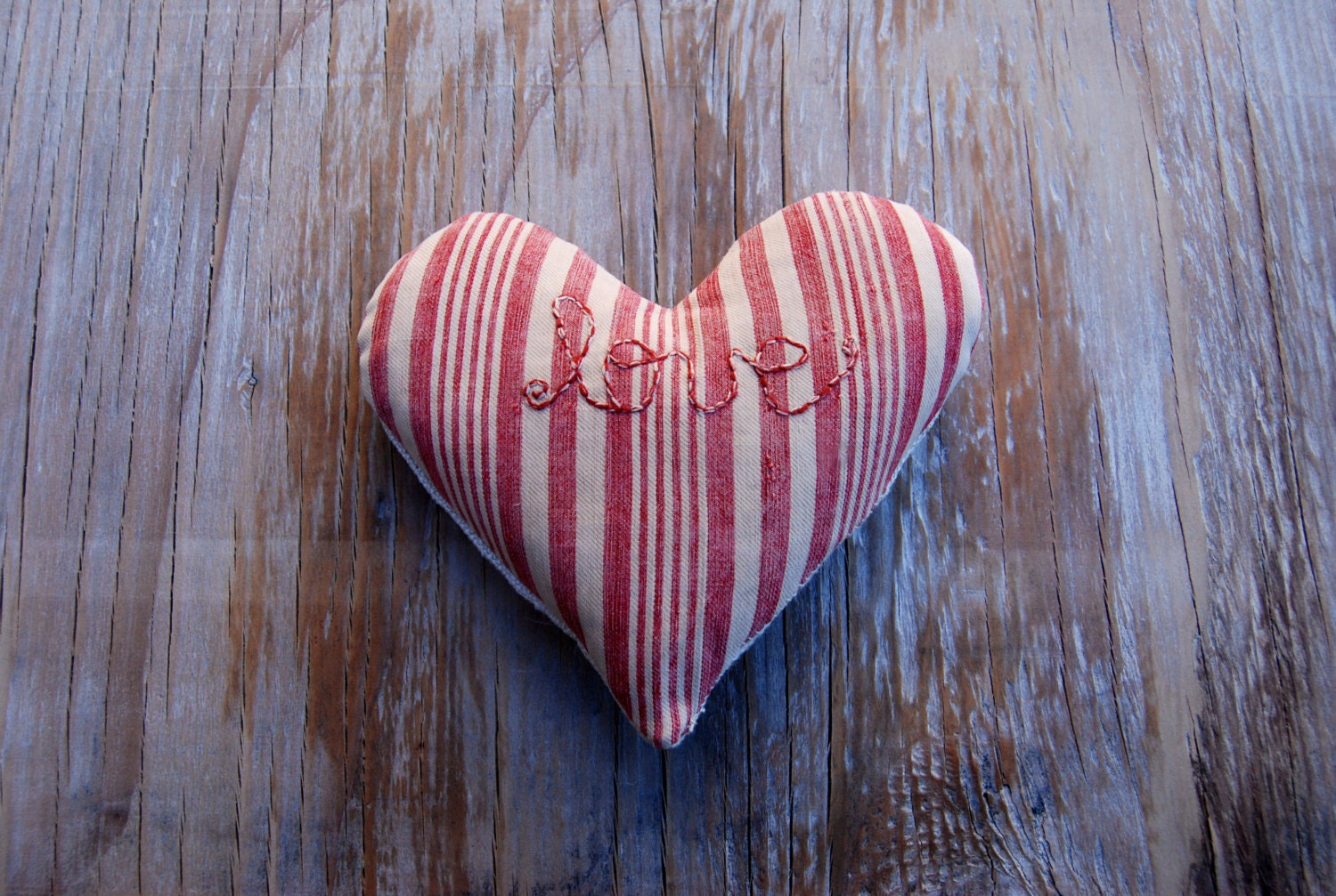 Striped Love Sachet -Pink Red &amp; Hemp Vintage French Lavender Sachet - KellinaDesigns
