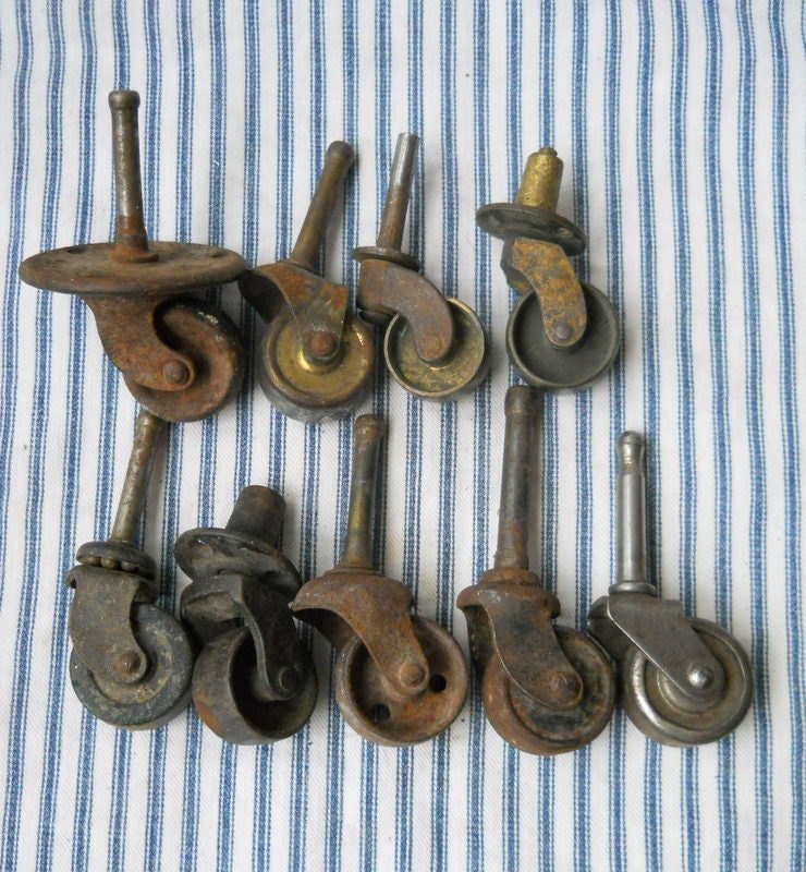 9 vintage antique metal caster wheels furniture by hopeandjoyhome