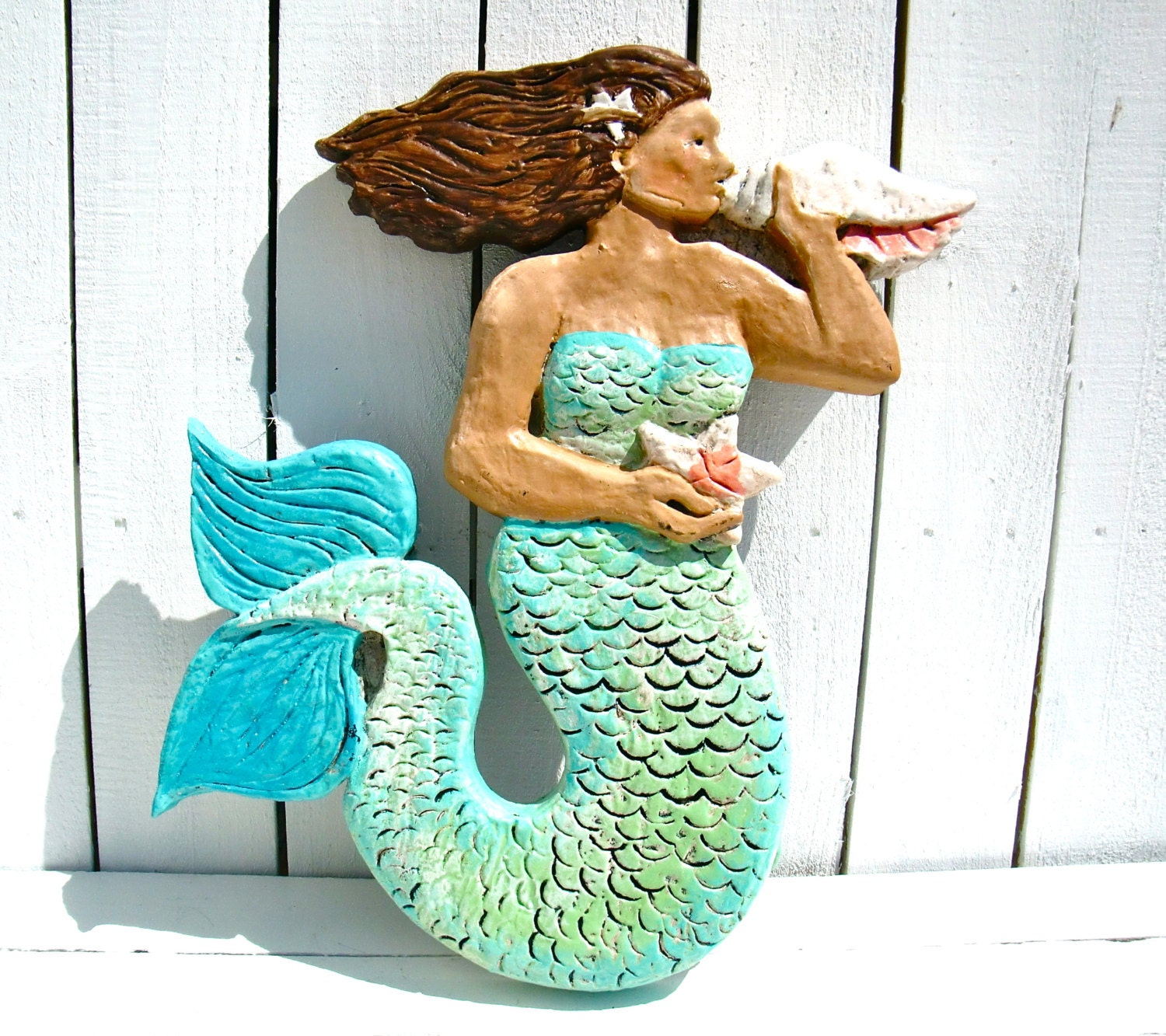 mermaid resin statue