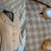Vintage 50s 60s Warm Tan and Cream Houndstooth Blazer with Phenomenal Buttons SizeM