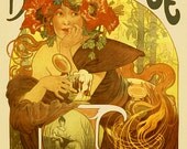 Bieres de la Meuse Poster 24x36 Mucha Art Nouveau Beer Ad 1897 - BubbleRoll