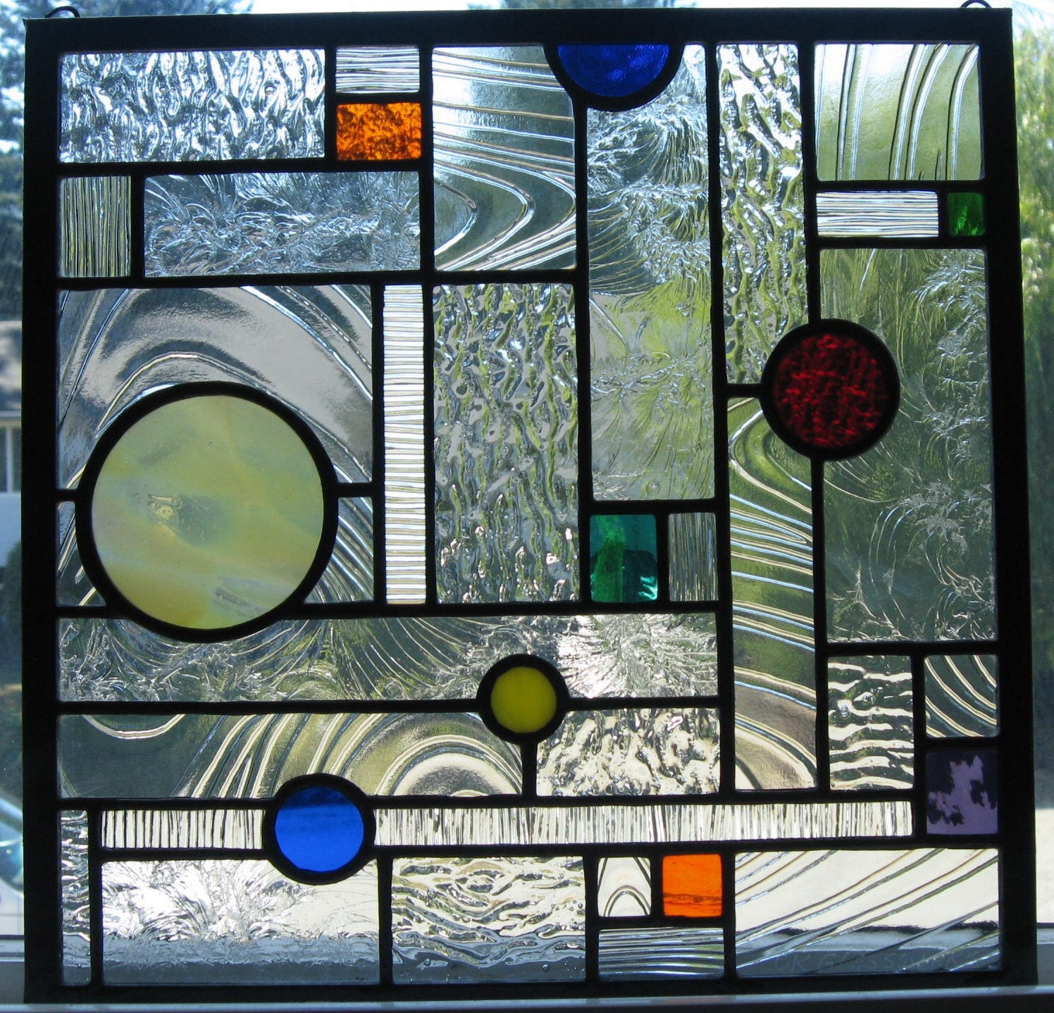 Geometric Stained Glass Window By Ckglassworks On Etsy 2465