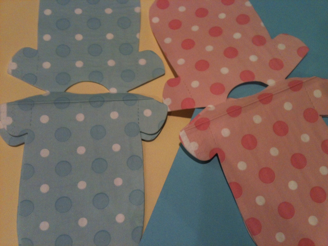 On Sale. Pack of 30 baby shower shirt shaped napkins or banner in blue or pink polka dots. Il_570xn
