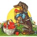 Eat Your Heart Out - Antique Mechanical Valentine Card, Dapper Dachshund Dog Eating Basket of Hearts, Bizarre Subject Matter, Fun Movement