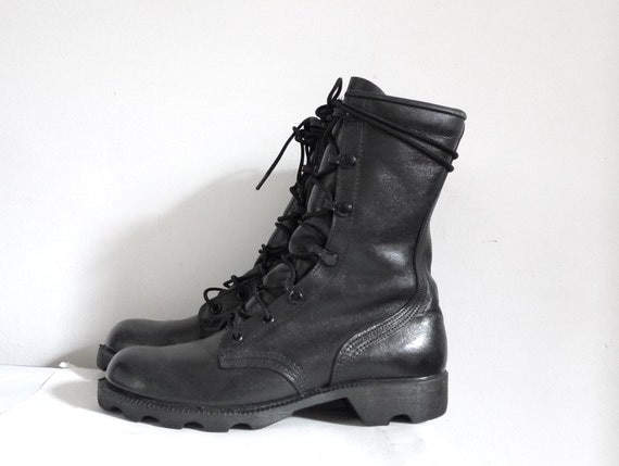 used black combat boots