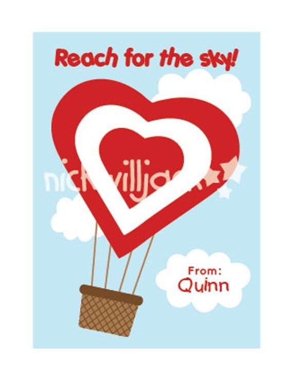 Printable Valentines- Hot Air Balloon PDF Il_570xn