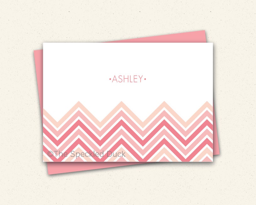 Chevron Stationery - Set of 12 Folded Notes Il_570xn