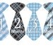 Baby Month Stickers Baby Monthly Onesie Stickers Blue Black Plaid Preppy Boy Tie Month Onesie Stickers Baby Shower Gift Photo Prop Dylan