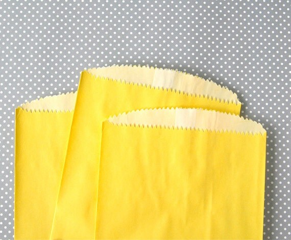 Yellow Glassine Lined Paper Bag - 6.75 x 4.75 inches (25) Il_570xn