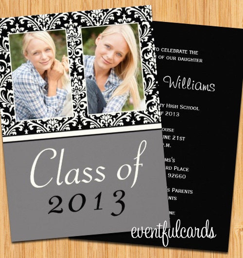 Class of 2013 Damask Graduation Card - Print at Home or E-card Il_570xn