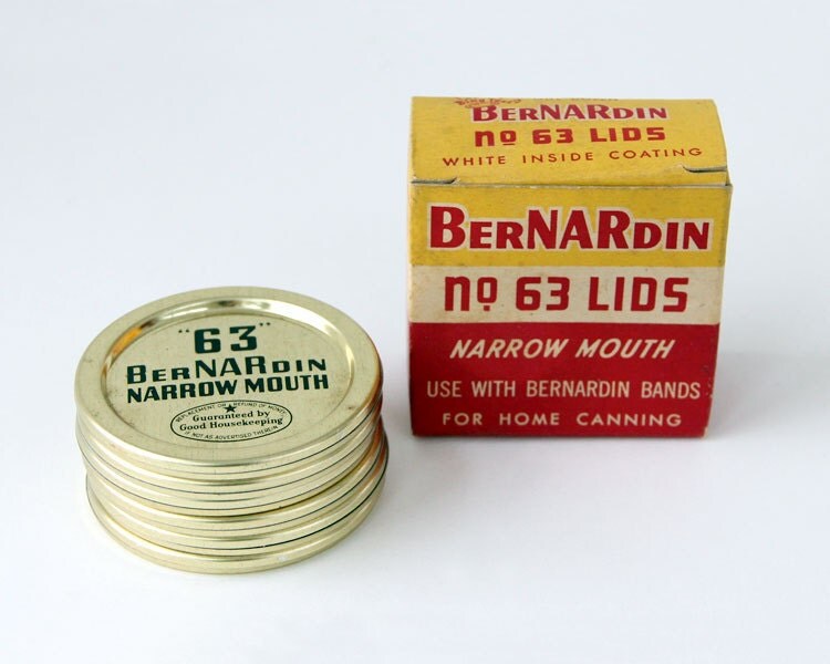 Vintage Jar Lids BerNARdin Canning Lids by albrechtsantiques