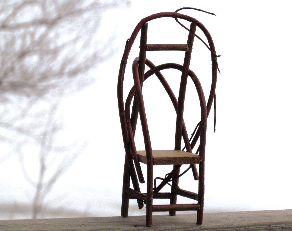 MiniatureTwig Chair Bentwood Whimsical Eco Friendly Decor - SNLCreations