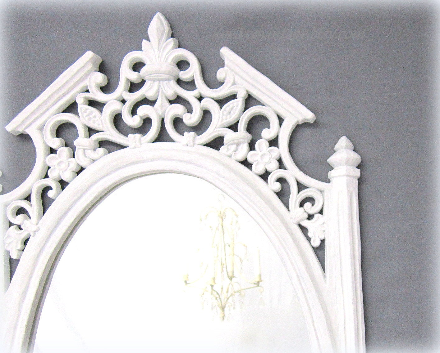 NEOCLASSIC WHITE Framed MIRROR Regency Decor Decorative White Mirror For Vanity Mirror Bathroom Old World Style Framed Mirror White - RevivedVintage
