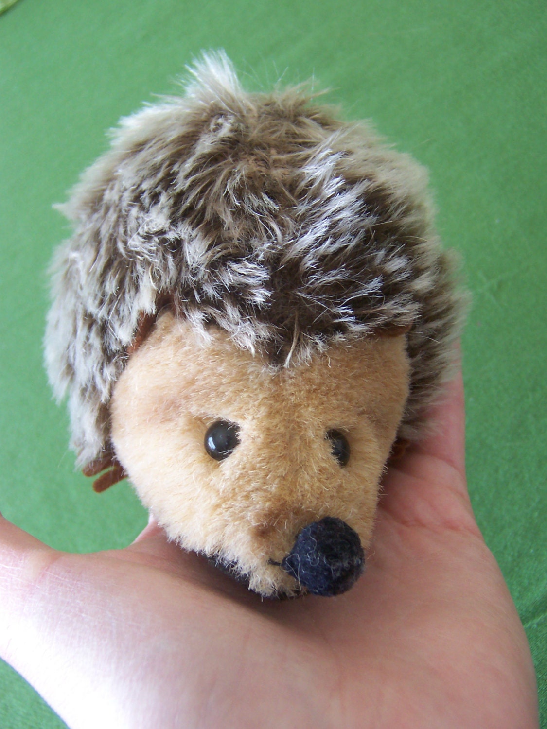 vintage mohair stuffed animal hedgehog by VintageOrphanage on Etsy
