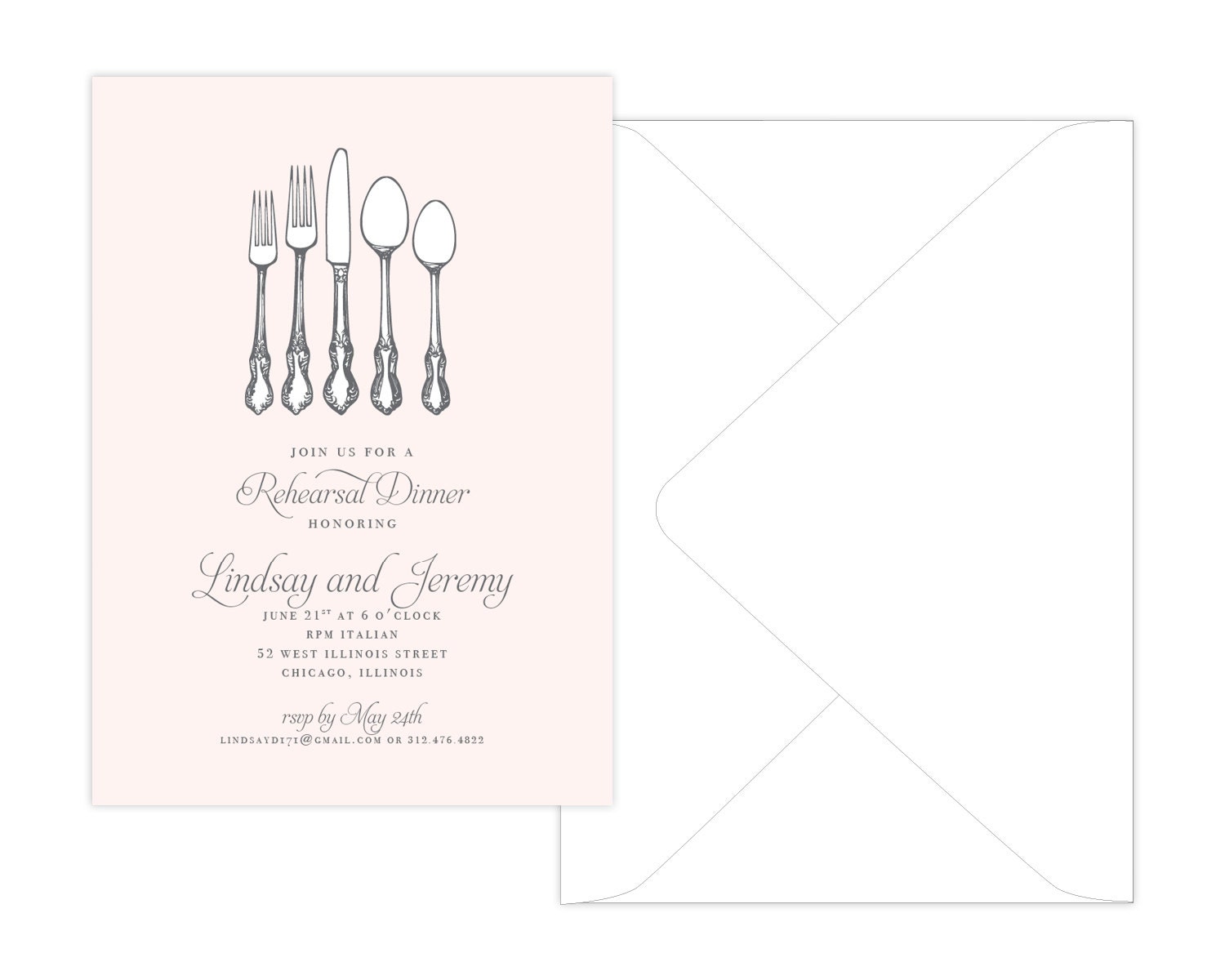 Rehearsal Dinner Invitation - Set of 24 Fine Paper Invites - Perfect Setting by Flair Designery Il_570xn