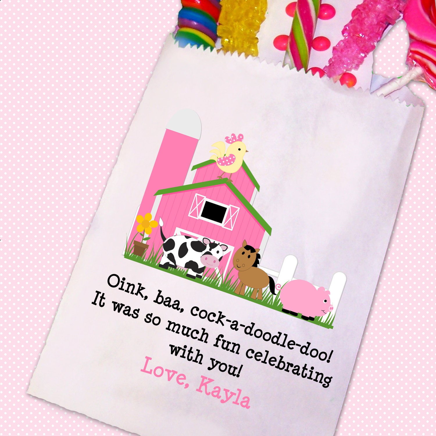 Farm Barnyard Birthday Favor Bags, Farm Birthday Party , Candy Bags, Goody Bags, Party Favor Bag, Set of 25 Il_570xn