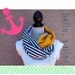 Navy and white sailor stripe with Antique gold infinity scarf