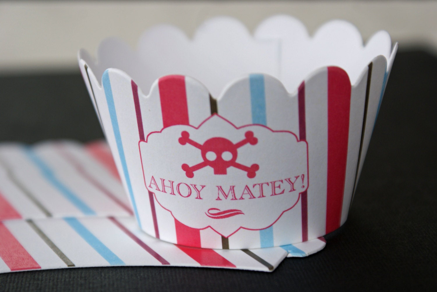 12 Girl's Pirate Birthday Party Cupcake Wrappers Il_570xn
