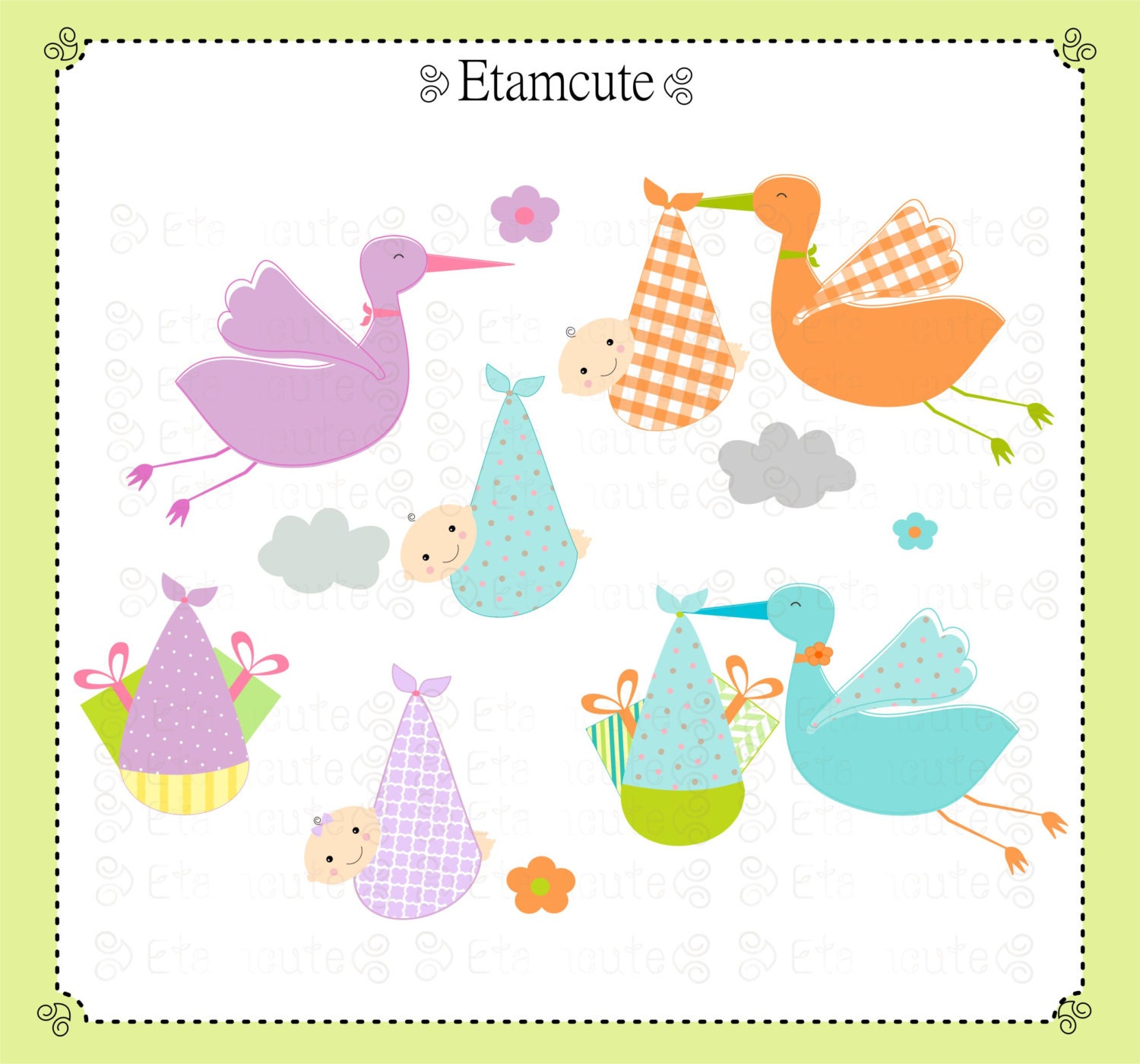 baby shower clipart etsy - photo #48