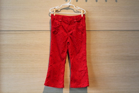 red bell bottom pants