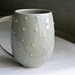 Pottery Coffee Mug - Polka Dot Belly Mug - Large Ceramic Cup - Pale Blue