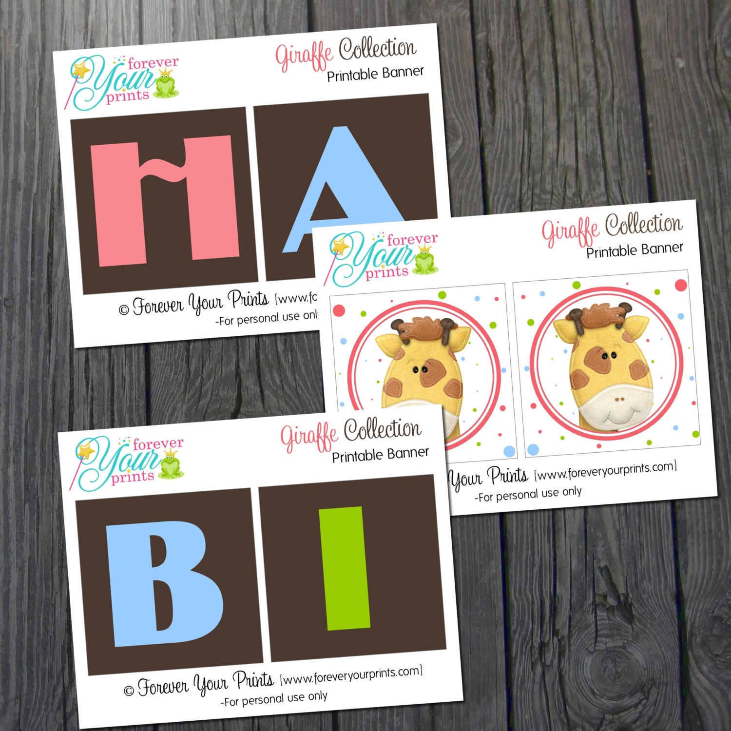 Giraffe 1st Birthday Banner - Digital - You Print Il_570xn