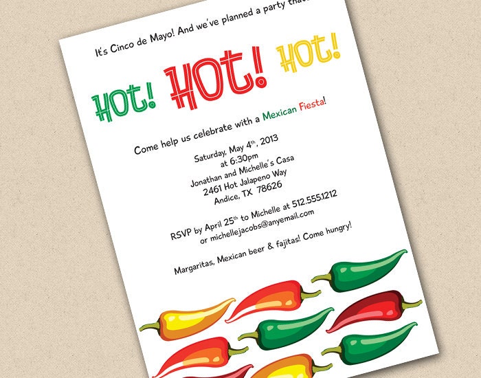 Hot Hot Hot Mexican Fiesta Invitation Il_570xn