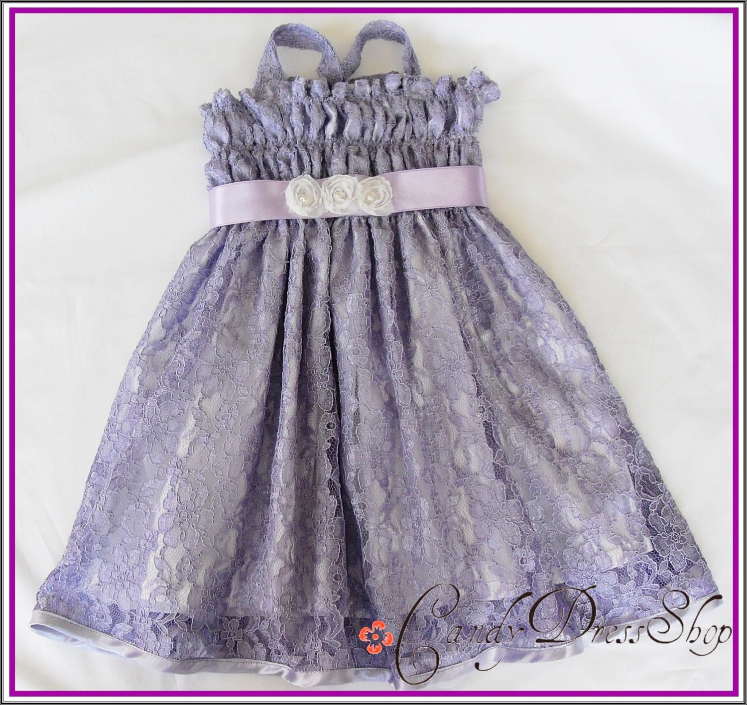 Purple (Lilac) Flower Girl Dress - Lace Dress - Party dress for little ...