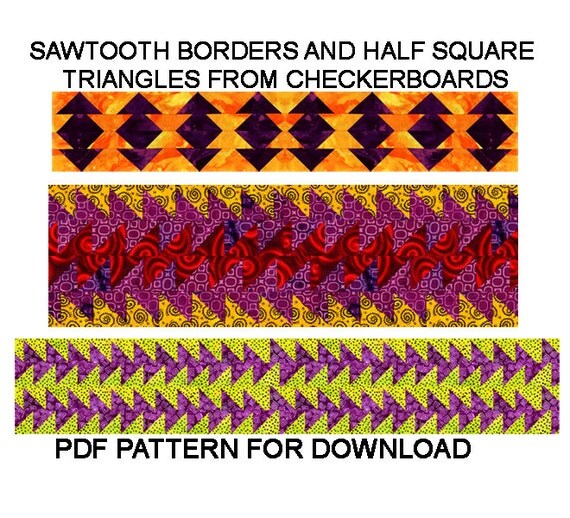Sawtooth Borders PDF QUILT Pattern / by TubularStripPiecing