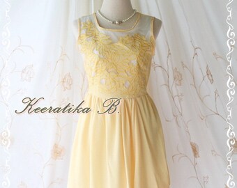 Baroque Pastel Floral Dress Pastel Floral Pattern Organza Top Yellow
