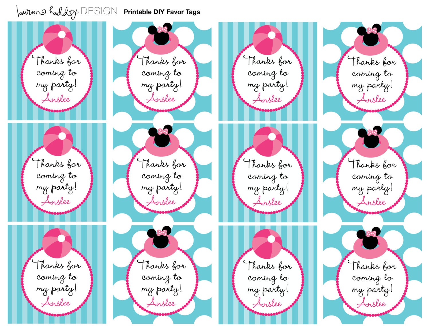 DIY Printable Minnie Mouse FAVOR TAGS Il_570xn