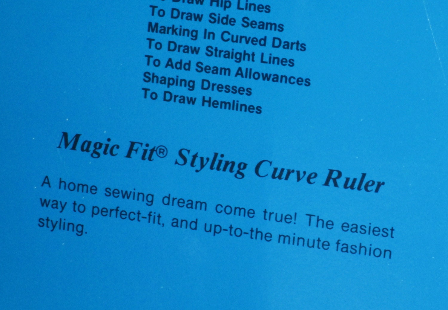 Vintage Sewing. AFI Magic Fit Styling Curve Ruler. French Curve. Sewing Ruler. American Fashion Institute. 1984 Magic Fit Sewing Ruler.