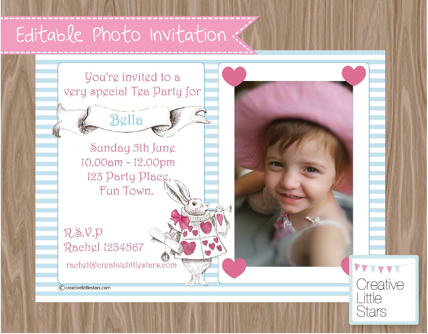 Alice In Wonderland Photo Invitation Il_570xn