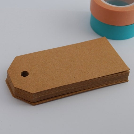 Tags 36 Basic Medium - Brown Kraft - Blank Gift Tags Il_570xn