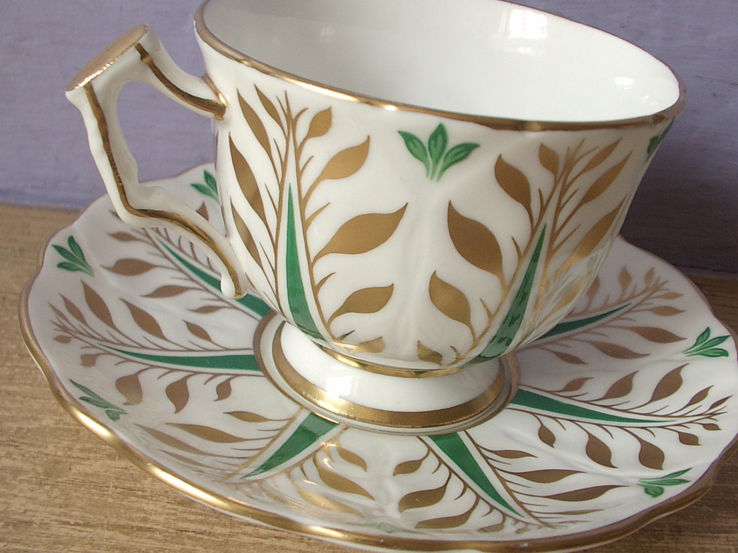 Antique English tea cup and saucer set 1950's by ShoponSherman