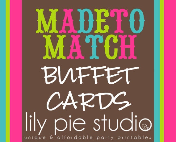 Custom Buffet Cards Made to Match any invitation design from LilyPieStudio Il_570xn
