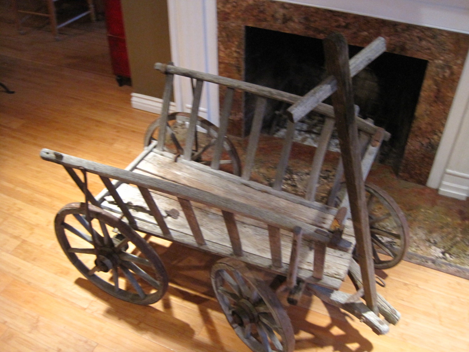 Antique European Cart Rustic Primitive Wood Wagon by SpinYourDream